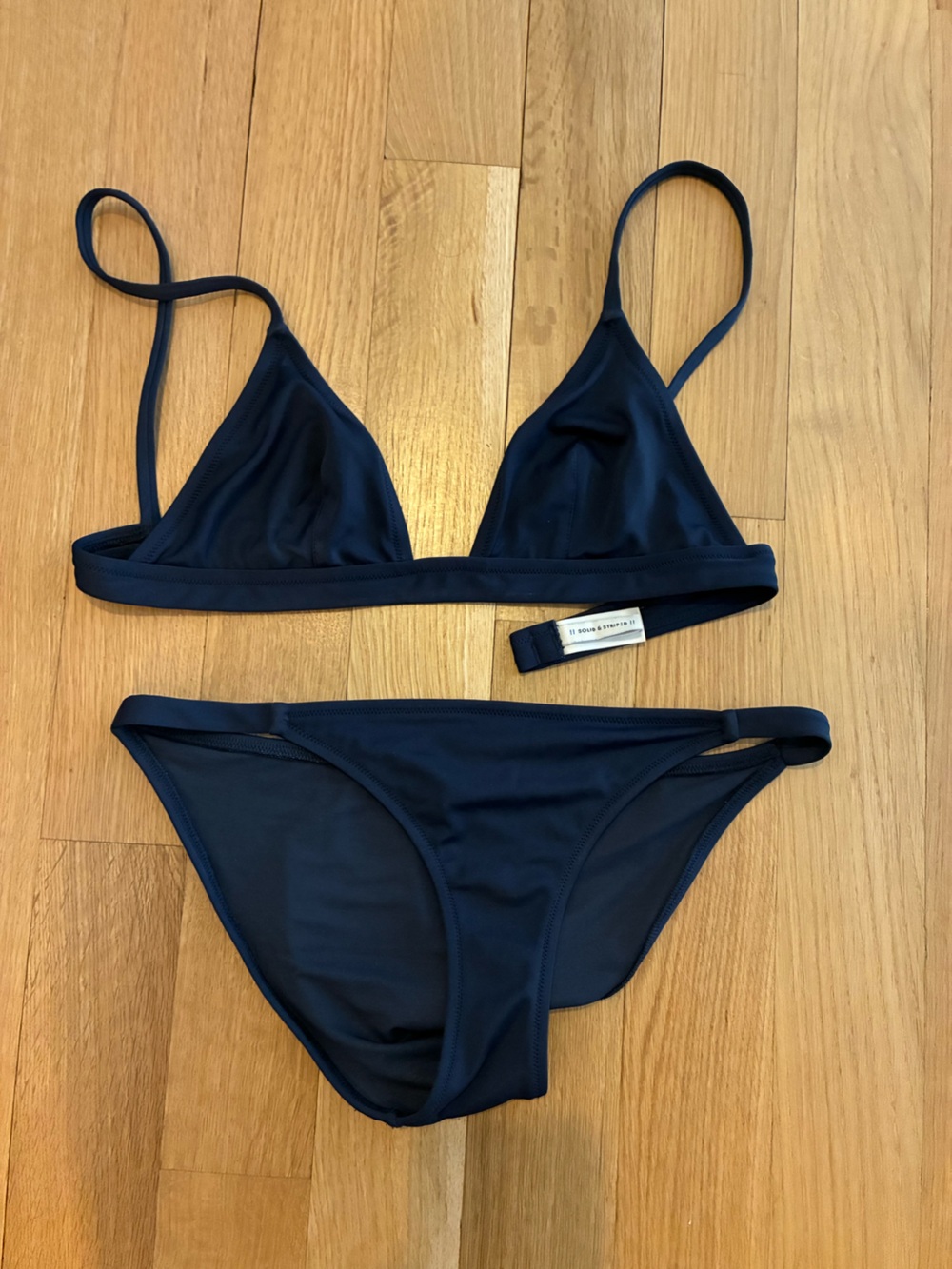 Solid & Striped Navy Bikini Set